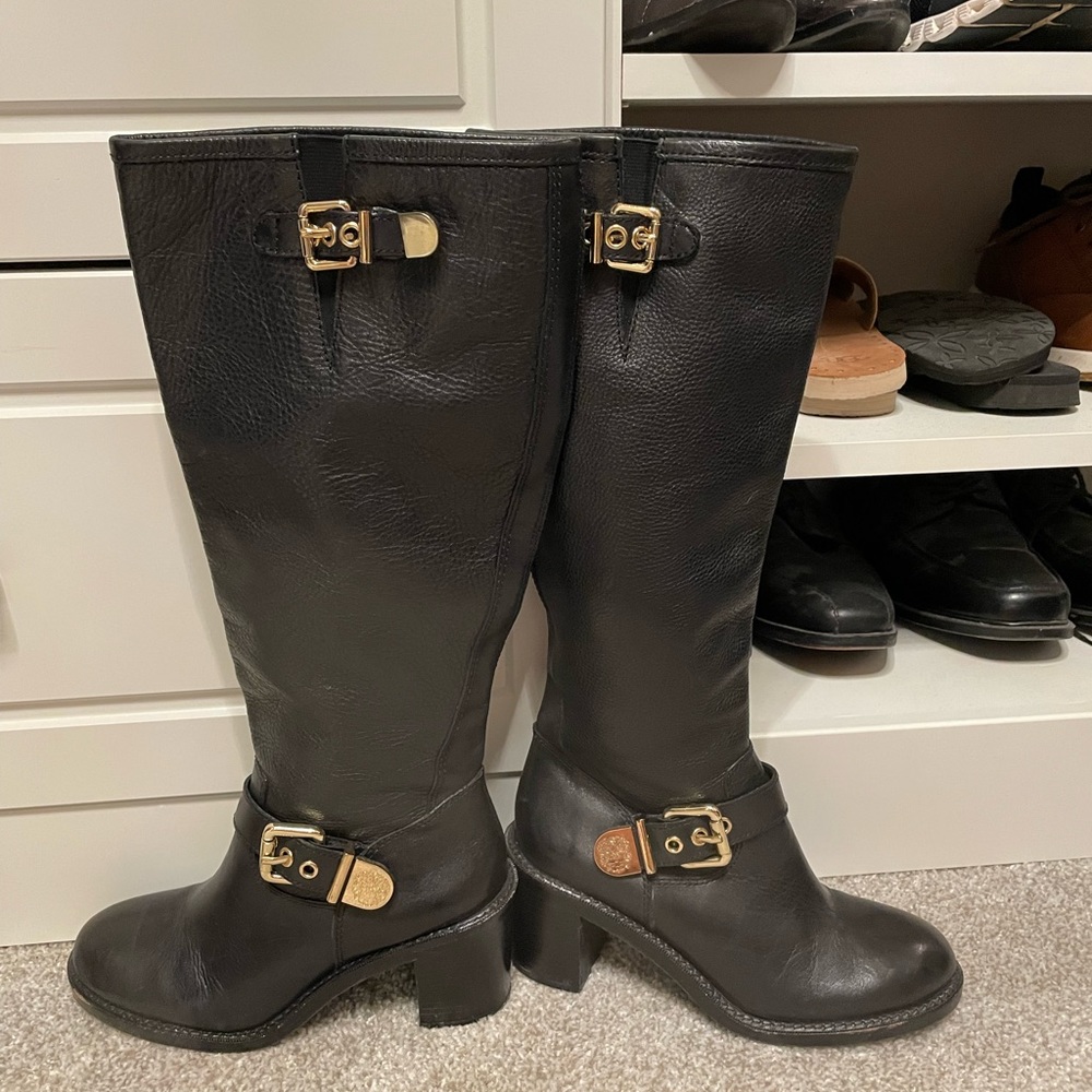 Vince Camuto Bocca leather riding knee boots black 7